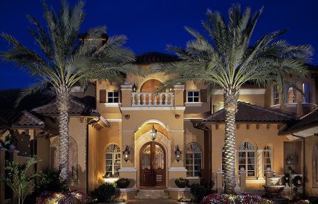 Private Residence, Florida, outside, illuminated by night