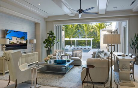 Private Residence, Naples, FL, living room, view to pool deck
