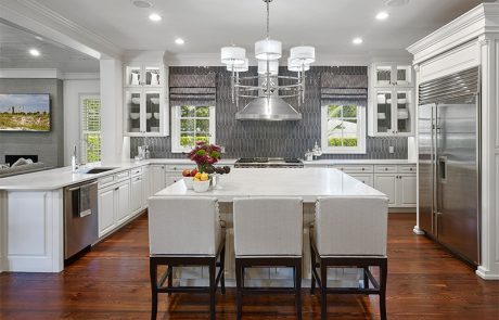 Private Residence, Winter Park, FL - white kitchen with seating area