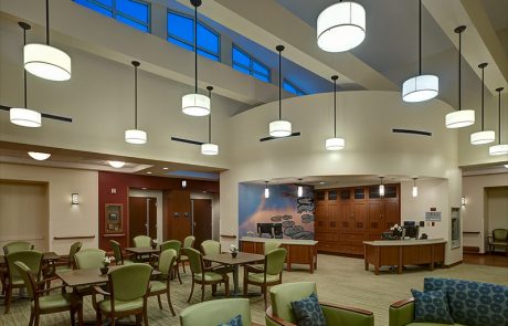 Community Living Center, VA Hospital, Orlando, FL reception with meeting area